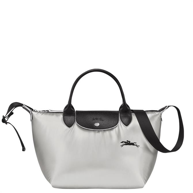 Longchamp Le Pliage Collection Silver Top Handle Bag S